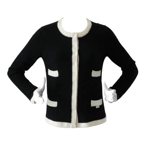 chanel overlapping black cardigan|chanel pullover cardigans.